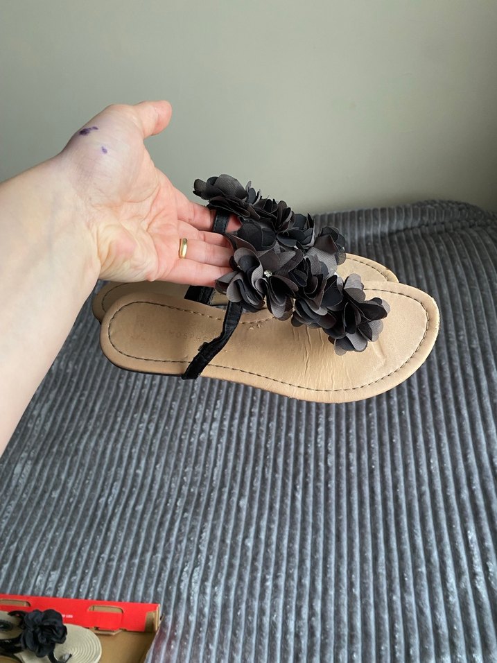 Kahverengi Çiçekli Kadın Dolgu Topuklu Sandalet - Görsel 2