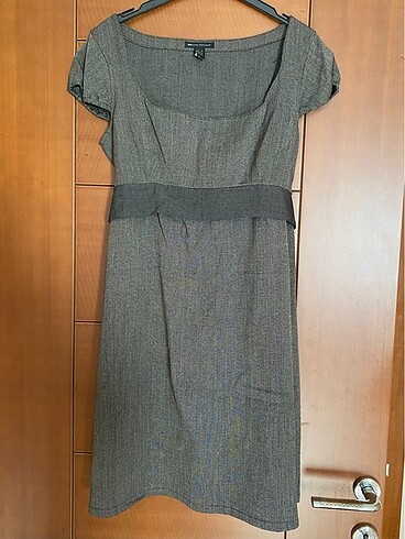 mango kahverengi klasik elbise - Görsel 2