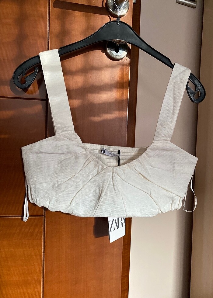 zara beyaz crop top büstiyer - Görsel 2