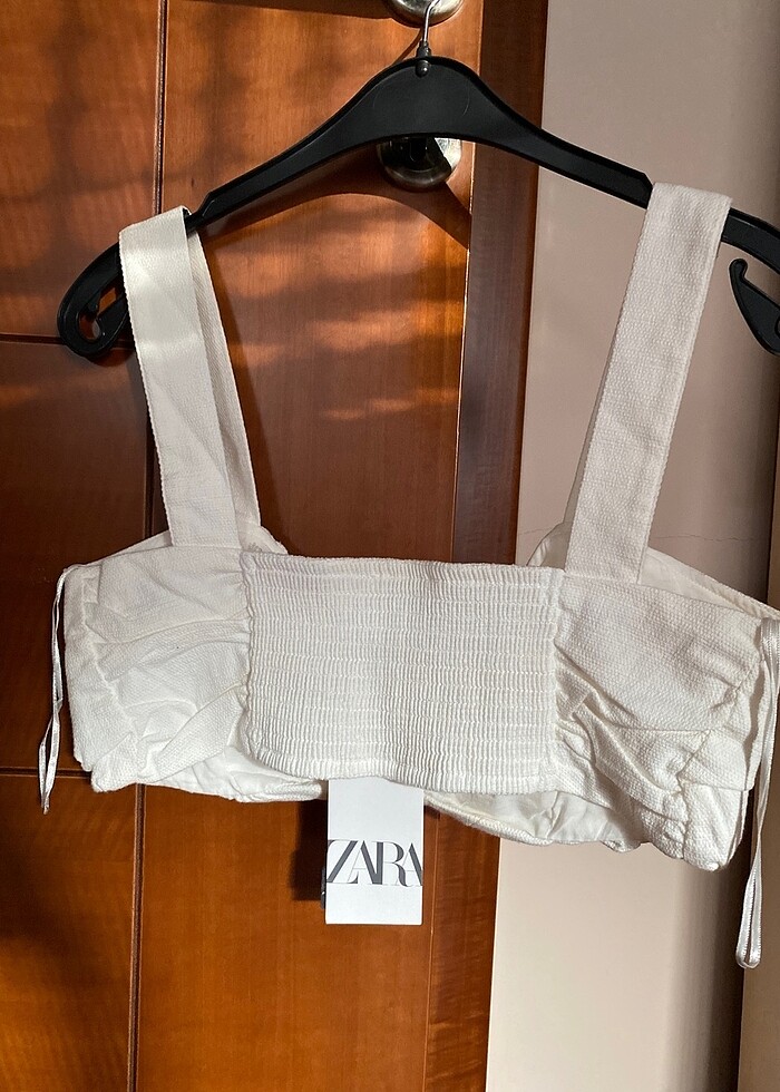 zara beyaz crop top büstiyer - Görsel 3