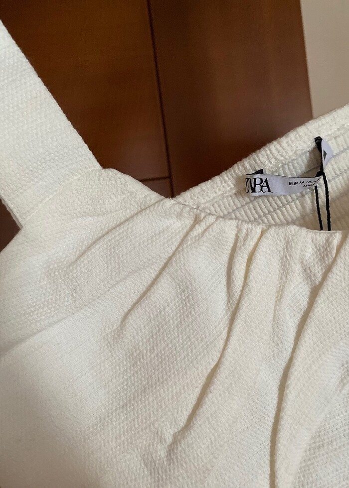 zara beyaz crop top büstiyer - Görsel 4