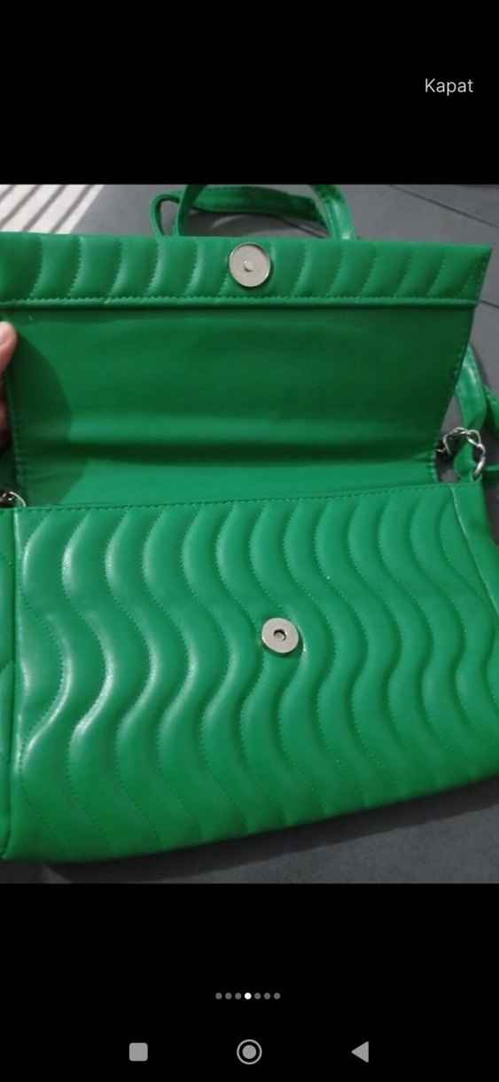 Yeşil Deri Kadın Çanta - Görsel 3