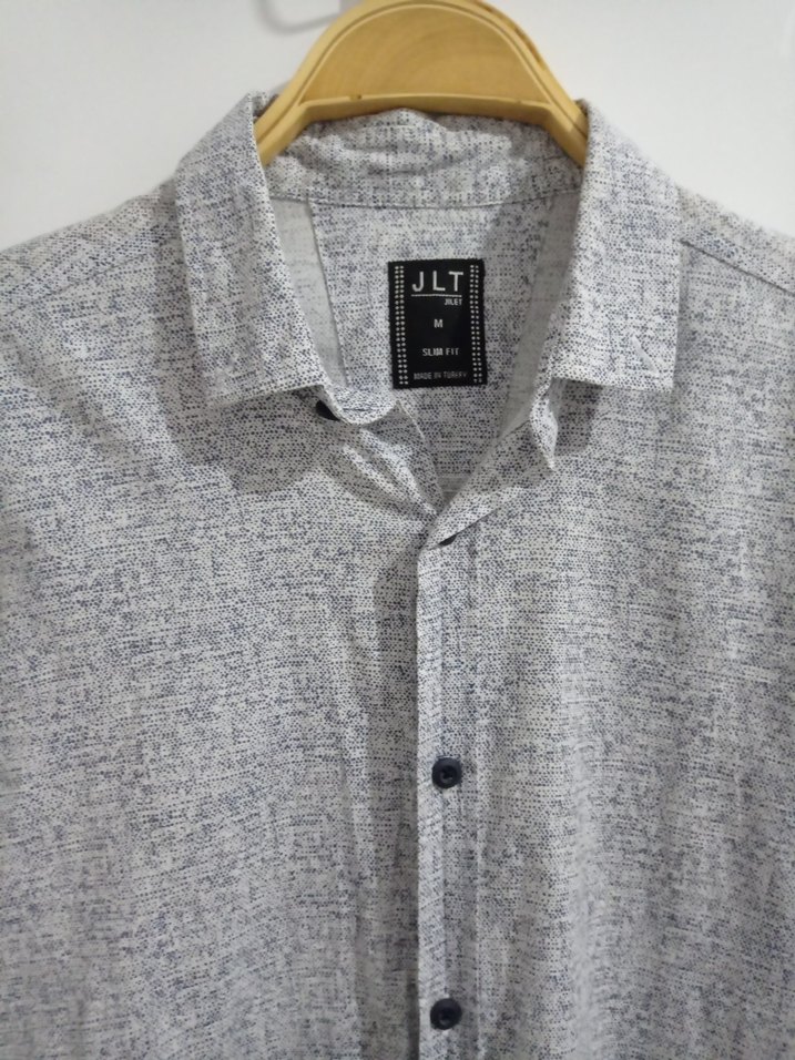 Gri Erkek Keten Uzun Kollu Gömlek - Görsel 2