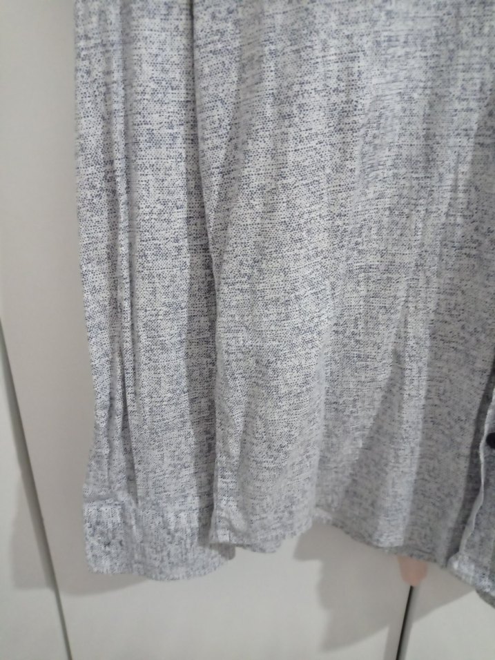 Gri Erkek Keten Uzun Kollu Gömlek - Görsel 3