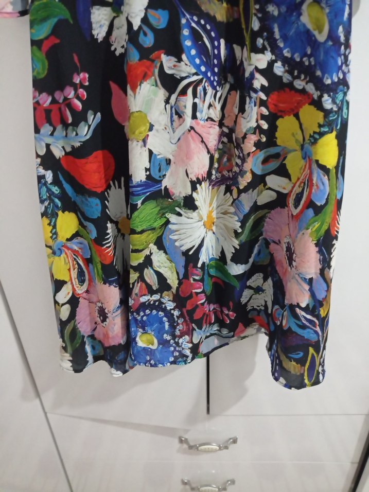 Çiçek Desenli Renkli Mini Bohem Elbise - Görsel 3