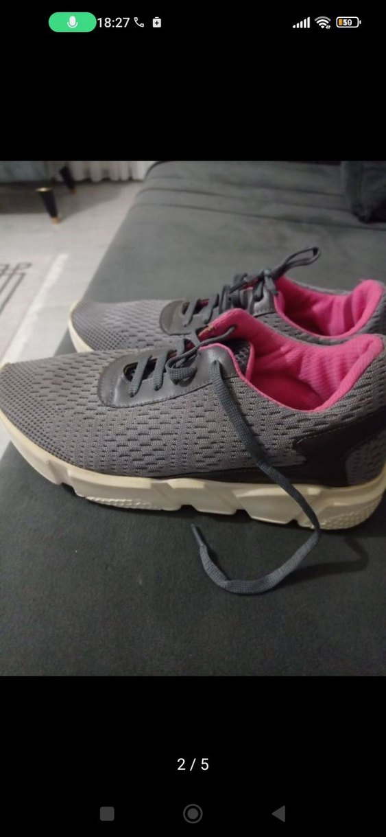 Gri Bağcıklı Kadın Spor Ayakkabı - Görsel 2