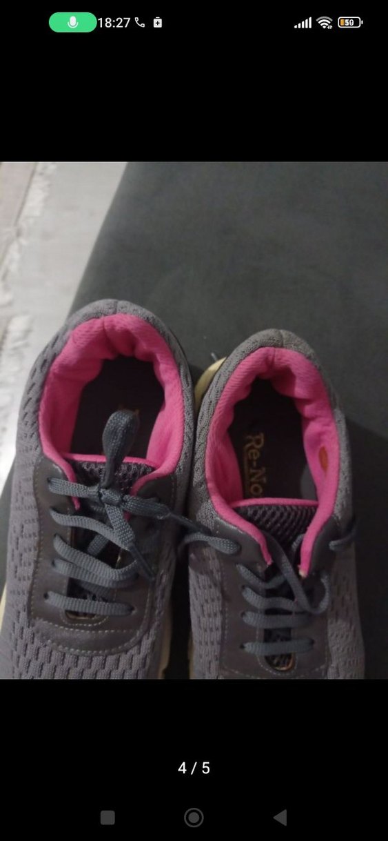 Gri Bağcıklı Kadın Spor Ayakkabı - Görsel 4