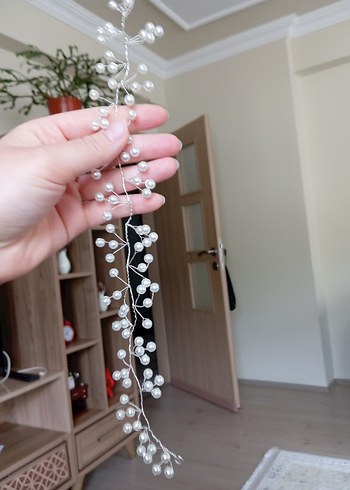 Boncuklu Bohem Düğün Saç Aksesuarı