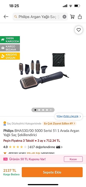 Philips 5i 1 arada argan yağlı saç şekillendirici