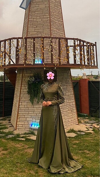 38 Beden haki Renk Tesettür abiye