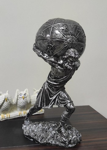 Diğer Anka Handmade Atlas Taşıyan Heracles Heykel Biblo Dekoratif Obje