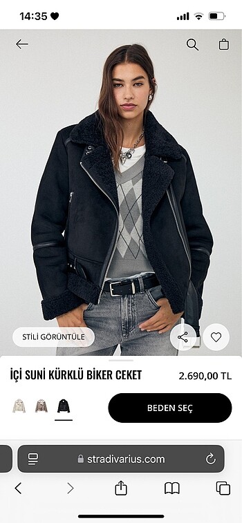 Stradivarius içi kürklü ceket