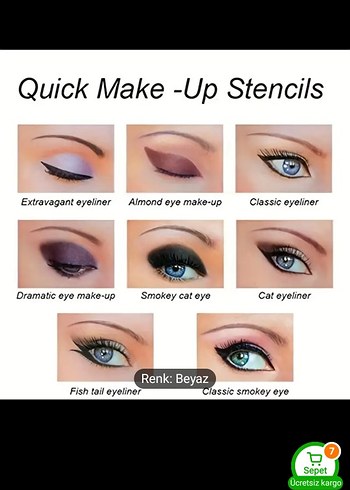 Kadınlar için Beyaz Kaş Şablonu eyeliner - Görsel 7