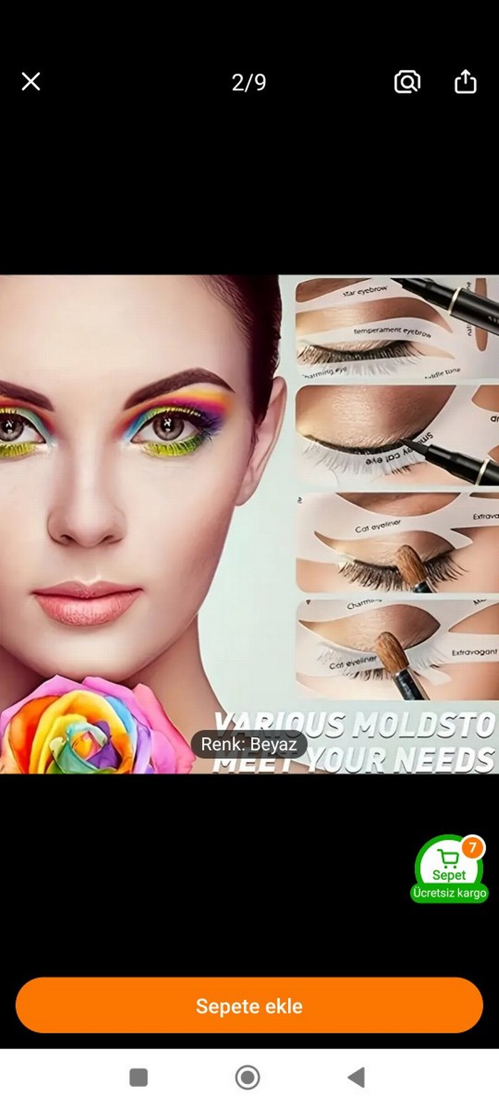 Kadınlar için Beyaz Kaş Şablonu eyeliner - Görsel 2