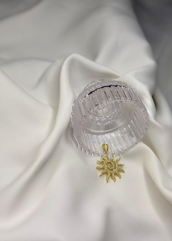 Mini Altın ve Silver İşlemeli Parlak Bohem Kolye Ucu - Görsel 7