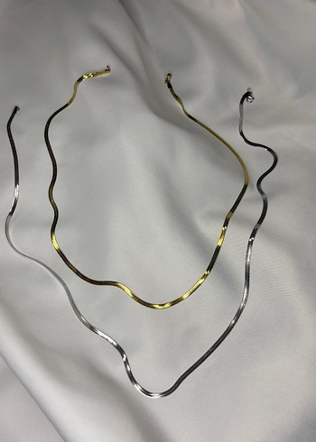 Uzun Yılan Desenli Zincir Kolye - Görsel 2