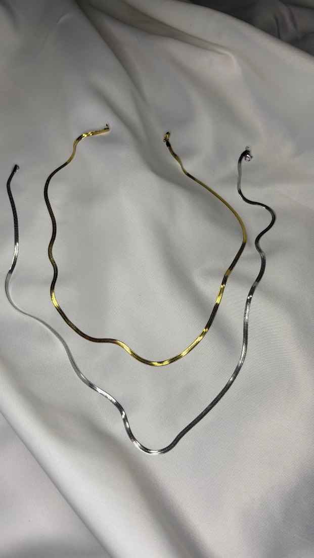 Uzun Yılan Desenli Zincir Kolye - Görsel 2