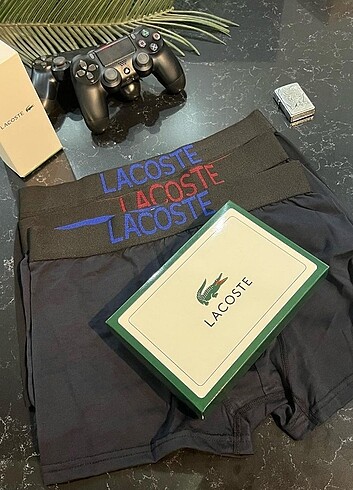  Beden Lacoste 3 lü Lüks Kutulu Boxer 