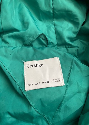 Bershka Turkuaz Renkli Fermuarlı Kadın Kışlık Mont