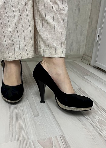 Tokalı Siyah Platform Stiletto - Görsel 3