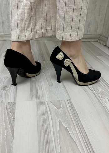 Tokalı Siyah Platform Stiletto - Görsel 4