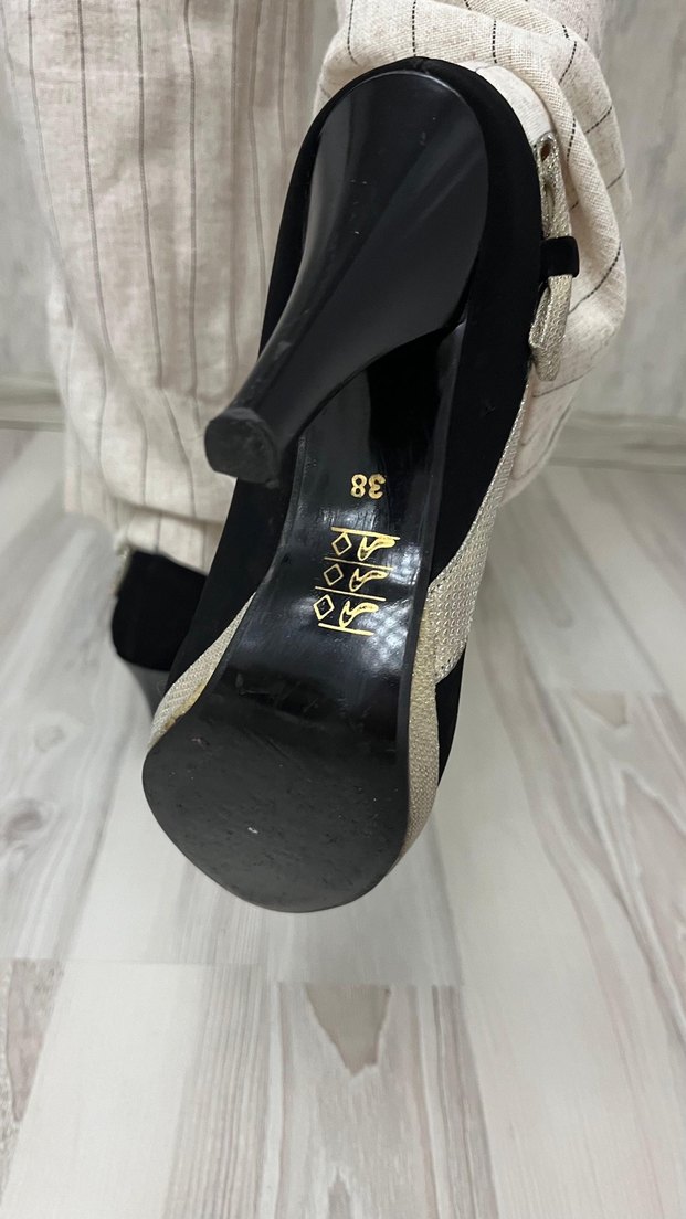 Tokalı Siyah Platform Stiletto - Görsel 5