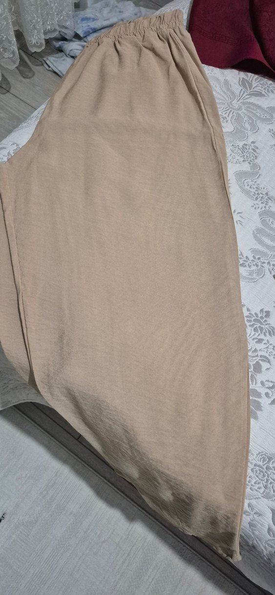 Bej Uzun Kollu Kadın Gömlek - Kelebek Detaylı - Görsel 4