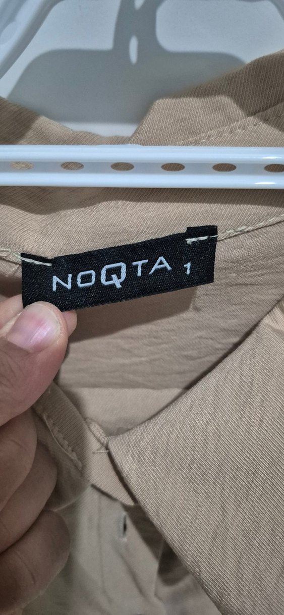 Bej Uzun Kollu Kadın Gömlek - Kelebek Detaylı - Görsel 2