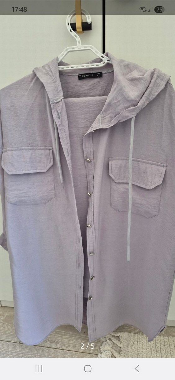 Gri Düğmeli Kadın Keten Takım - Görsel 2