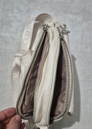 Beyaz Deri Kadın Omuz Çantası - Görsel 5