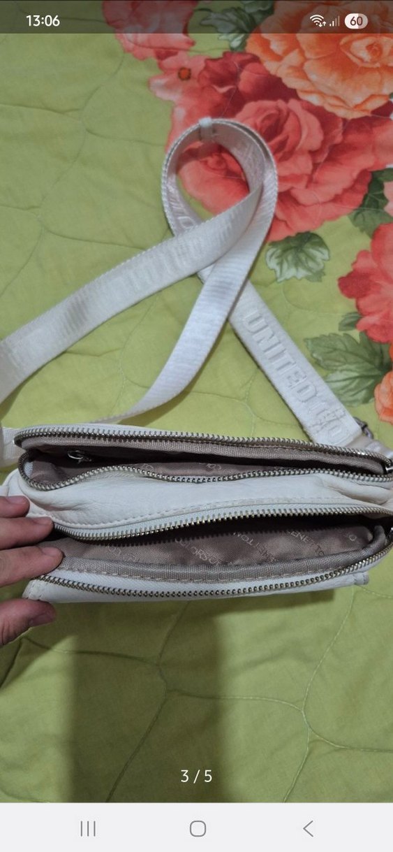 Beyaz Deri Kadın Omuz Çantası - Görsel 3