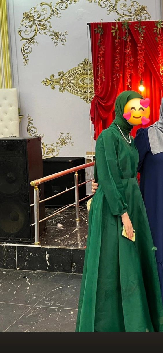 Uzun Kol Detaylı Yüksek Yakalı Kadın Abiye Elbise - Görsel 2