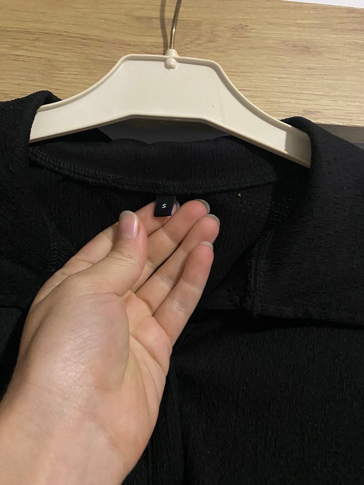 Siyah keten gömlek - Görsel 2