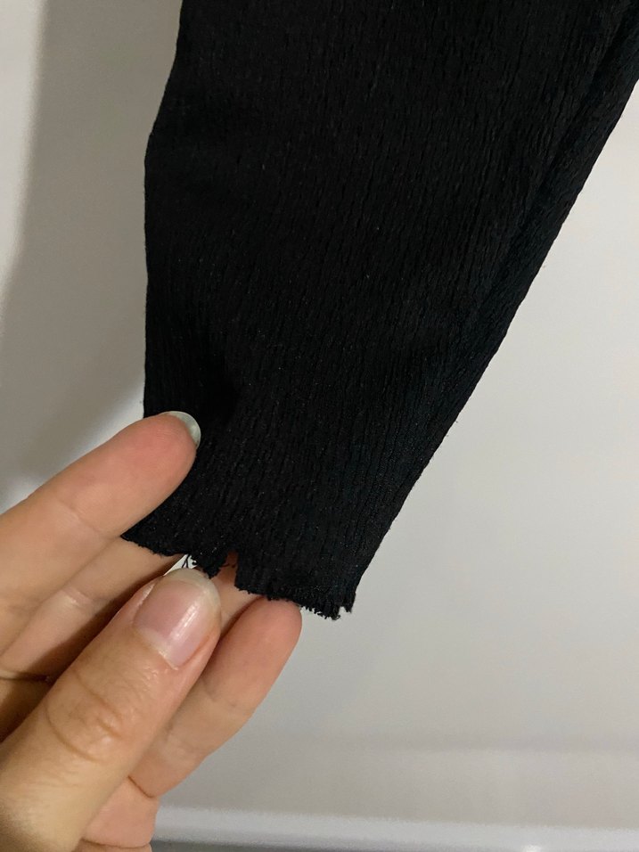 Siyah keten gömlek - Görsel 3