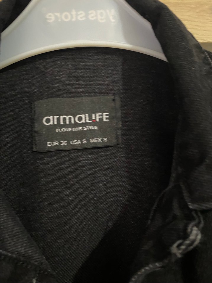 Siyah Uzun Kadın Denim Ceket - Görsel 2