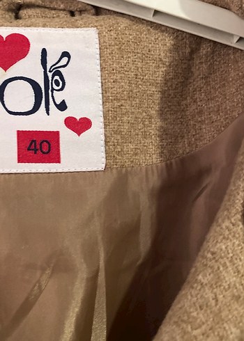 Düğmeli ve Kemerli Kahverengi Kaban - Görsel 2