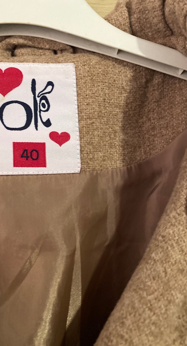 Düğmeli ve Kemerli Kahverengi Kaban - Görsel 2