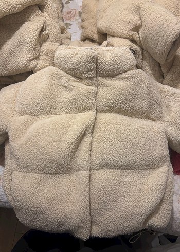l Beden Kadın Beyaz Peluş Mont