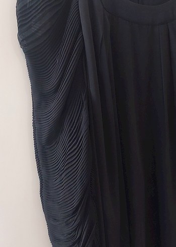 twist gunlu siyah şık elbise - Görsel 2