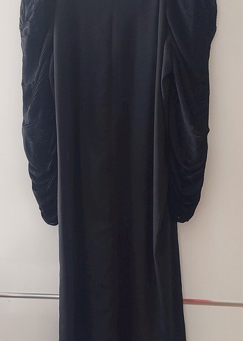 twist gunlu siyah şık elbise - Görsel 4