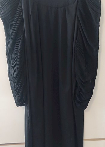 twist gunlu siyah şık elbise - Görsel 7