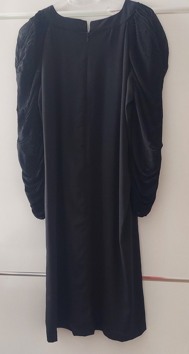 twist gunlu siyah şık elbise - Görsel 4