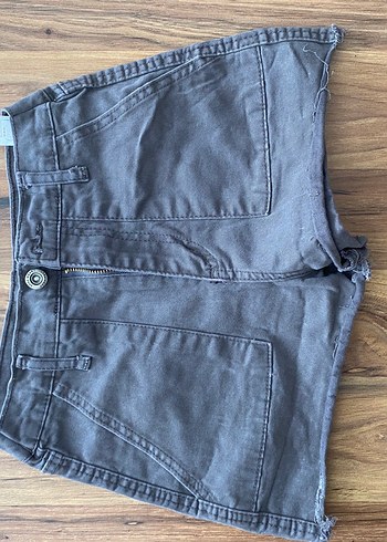 s Beden Kadın gri Mini Denim Şort