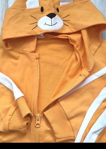 LCW Kapüşonlu Sarı Bebek Takımı - Görsel 2