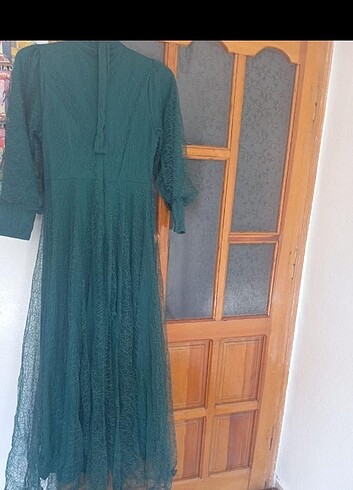42 Beden yeşil Renk Tül abiye 