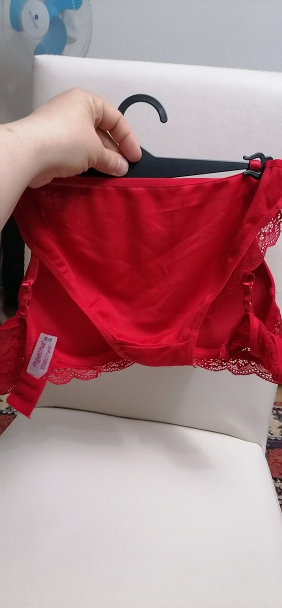 Kırmızı Dantelli Midi Sütyen takimi - Görsel 2