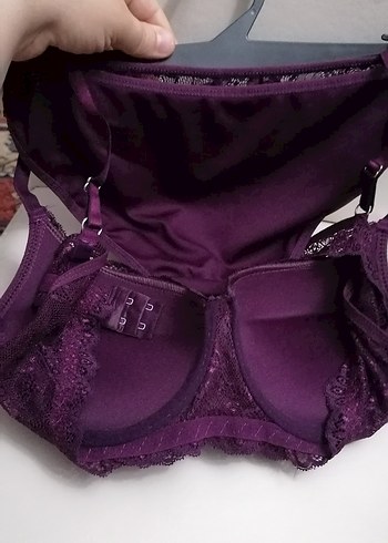 Mor Gotik Dantel Desenli Sütyen takimi - Görsel 3