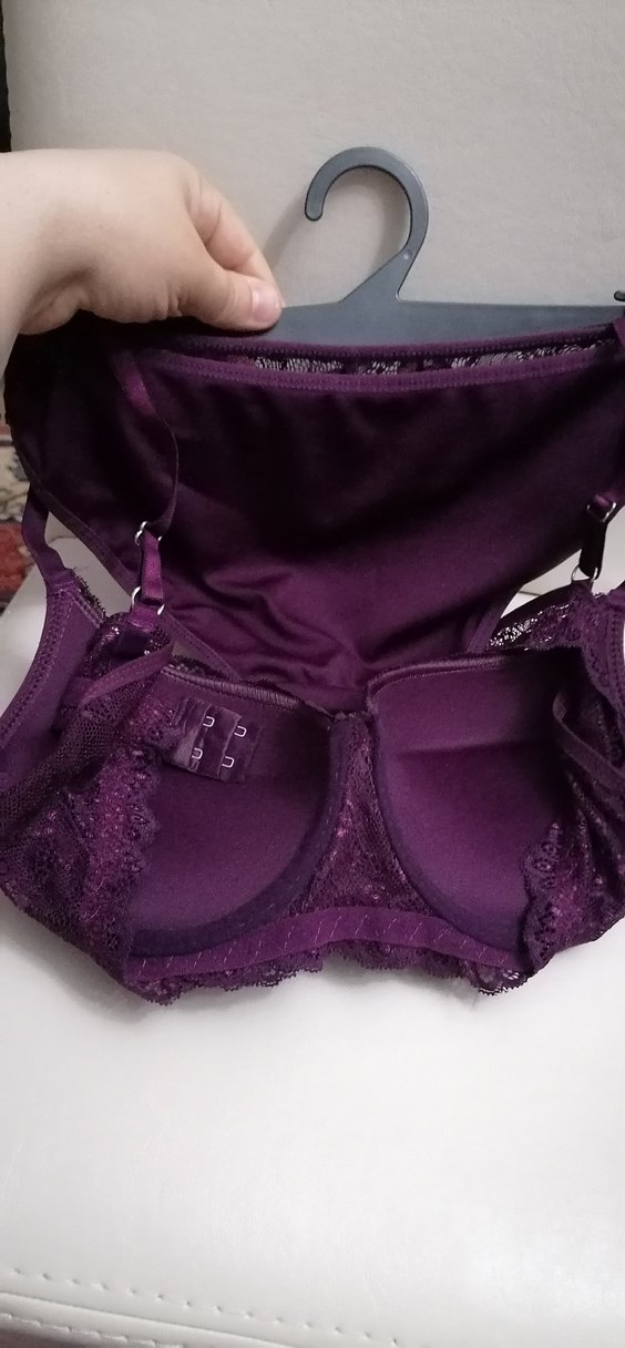 Mor Gotik Dantel Desenli Sütyen takimi - Görsel 3