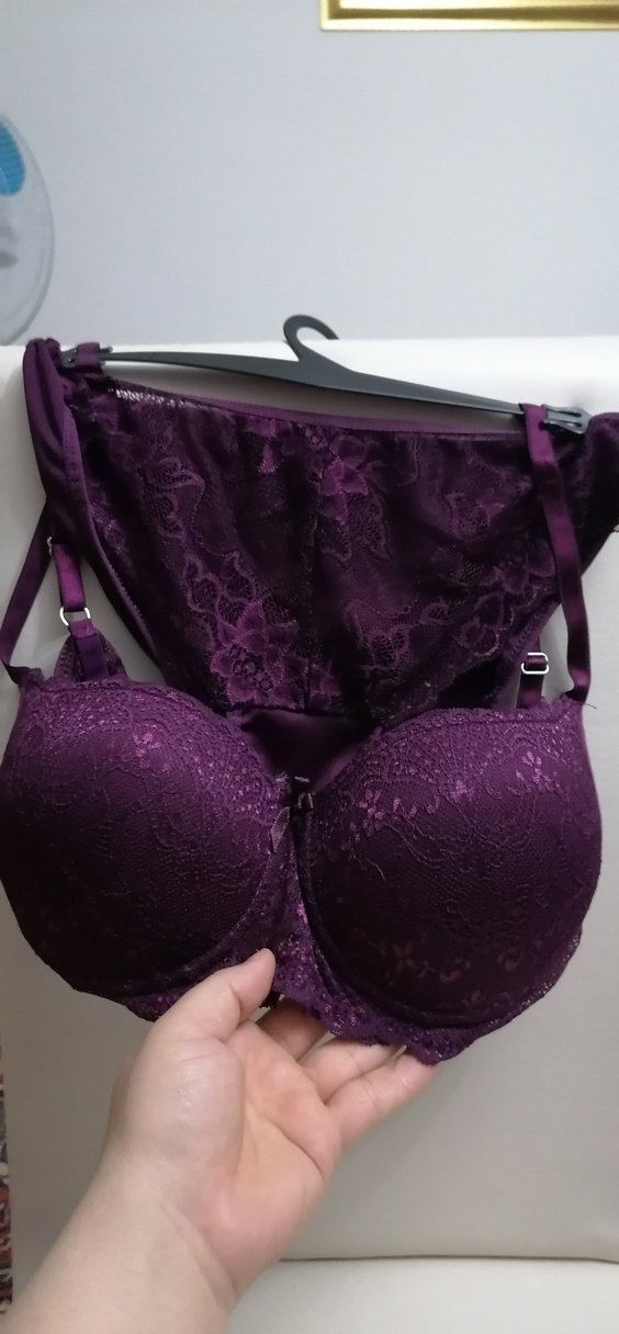 Mor Gotik Dantel Desenli Sütyen takimi - Görsel 2