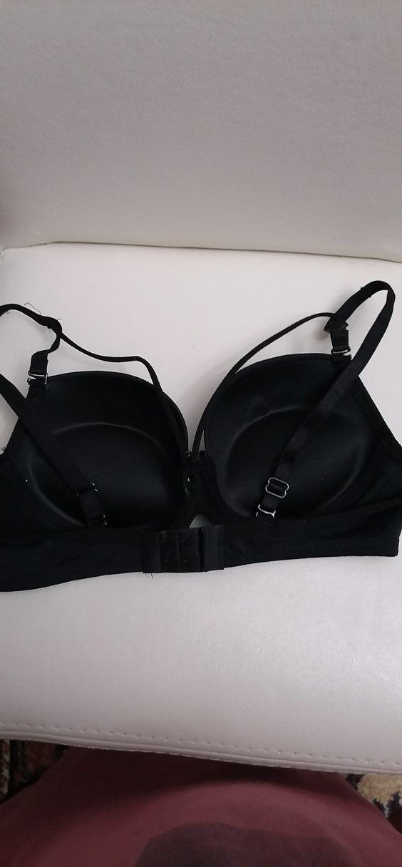 Siyah Minimalist Gotik Sütyen caprazli model 80 beden - Görsel 2